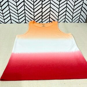 NWOT Sonoma Supersoft Tag-free Comfort, 3 Color Ombré Fade Tank Top, Sz. Small
